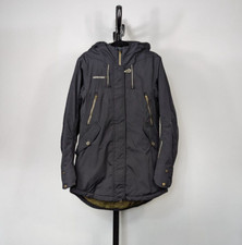 Didriksons 1913 Black Waterproof Parka Jacket Hooded Fleece Lined Size 38 UK 10