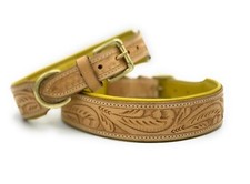 HAND CARVED LEATGER DOG COLLAR