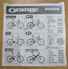 Retro Orange Bikes Poster Marketing Leaflets Brochure CHOICE E4 O2 P7 X2 O2 UFO