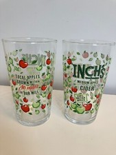2 X Inch's Apple ?? Cider Pint Glass Pair Brand New