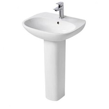 Ideal Standard Tesi Basin and Full Pedestal 600mm Wide 1 Tap Hole