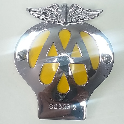 Vintage motorcycle badge - vintage, aa