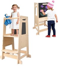 Assembled - Toddler Standing Tower, Kids Learning Standing Tower with Chalkboard