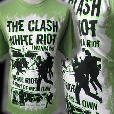 WHITE RIOT 100% UNIQUE  PUNK  T SHIRT XL BAD CLOWN CLOTHING