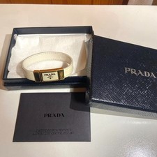 Prada White Leather Bracelet