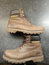 Caterpillar Men's UK Size 9 Work Boots Brown Leather