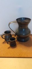 Victorian Pewter Baluster Tankard & Measures