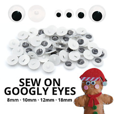 Value Sew On Wiggly Googly Eyes for Teddy Bear/Animal Soft Toy Making