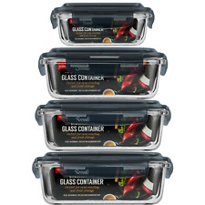 Glass Food Storage Containers with Lids Airtight Rectangle Strong