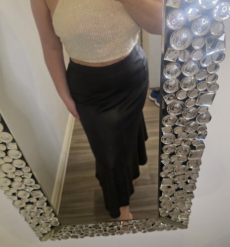 Black faux leather - leather, skirt