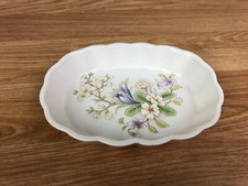 Aldridge Pottery Dish With Fluted Edges And Pretty Floral Design 