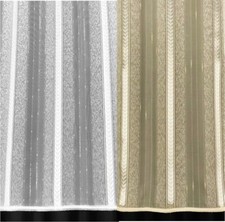 Chevron IVORY OR WHITE STRIPED VOILE CURTAIN Made to Measure Voile Any Size
