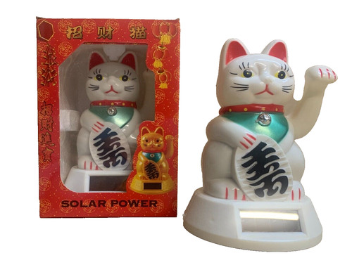 White lucky cat waving - lucky,