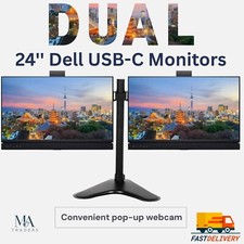 Dell Dual Monitors 2 x 24'' FHD IPS 1080p LCD Screen Pack with Adjustable Stand