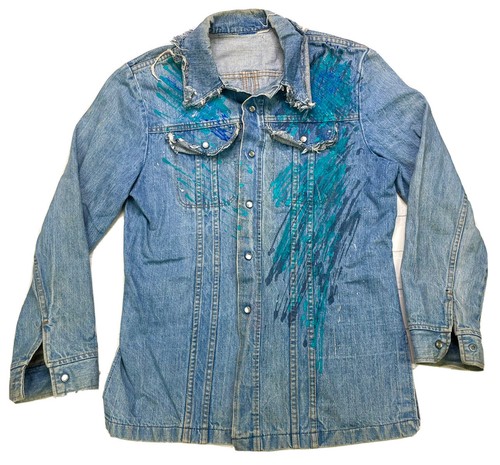 Vintage jean jacket destroyed - jean,