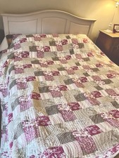 King size Cottage Core Quilted Bedspread