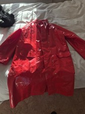Vintage Pacamac Red PVC Raincoat With Hat Size 18