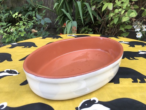 Terracotta cream oval - terracotta,