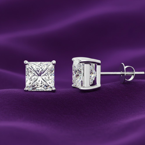 Princess diamond stud - 2, carat