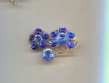 BLUE RIVOLI FLOWER PIN
