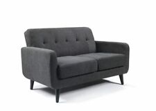 Grey Oslo Fabric Sofa 2 Seater - compact sofa FREE, QUICK & EASY DELIVERY