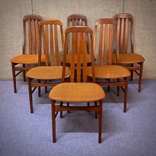 Attractive Set Of Six Mid Century Jentique Teak Dining Chairs For Reupholstery