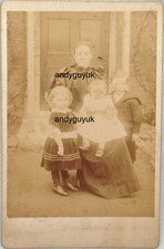 CABINET CARD WELLINGTON SALOP SHROPSHIRE ANTIQUE PHOTO FAMILY OUTSIDE HOUSE