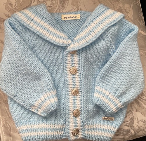 Handknitted baby boy collared - handknitted,