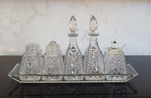 Antique cut glass condiment - cut,