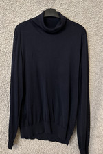 John Smedley Men's Roll Neck Jumper Large Sea Island Cotton Lightweight Sweater