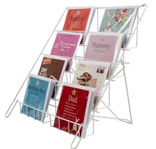 Card Stand Counter Standing Collapsible Card Book Display Magazine White (E8W)
