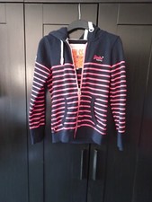 SUPERDRY - SUN SEA+ STRIPED HOODIE - ORANGE LABEL -  UNISEX SIZE XS 8