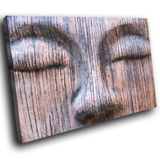 E212 Brown Buddha Retro Statue Face Modern Canvas Wall Art Large Picture Prints