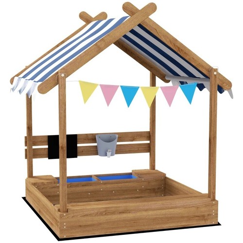 House designed wooden sandbox - house-designed,