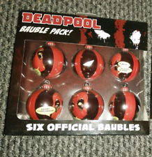 Official Marvel Deadpool Christmas Tree Metal Baubles 6 Pack