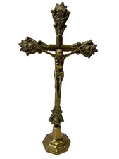 Vintage brass crucifix cross - vintage,