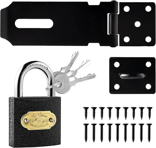 Black security padlock with - 4",