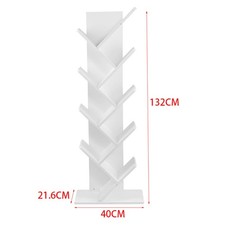 3/5 Tier Tree Bookcase Freestanding Bookshelf Storage Unit CD DVD Display Rack