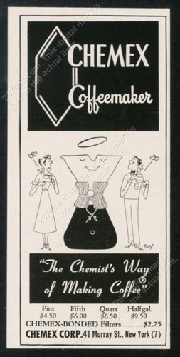 1958 chemex coffee - chemex, maker