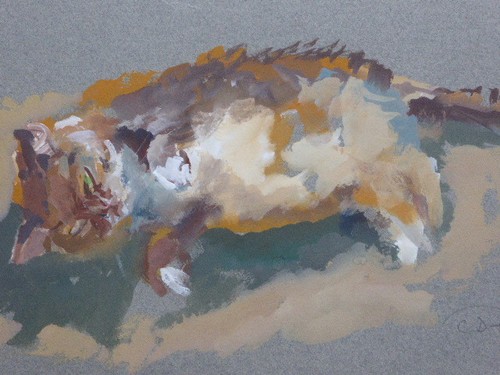 Oil reclining cat listed - oil,