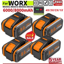 2X 1X For Worx 20V Li-Ion Battery 8.0Ah WA3551 WA3551.1 WA3553 WA3553.1 WA3553.2