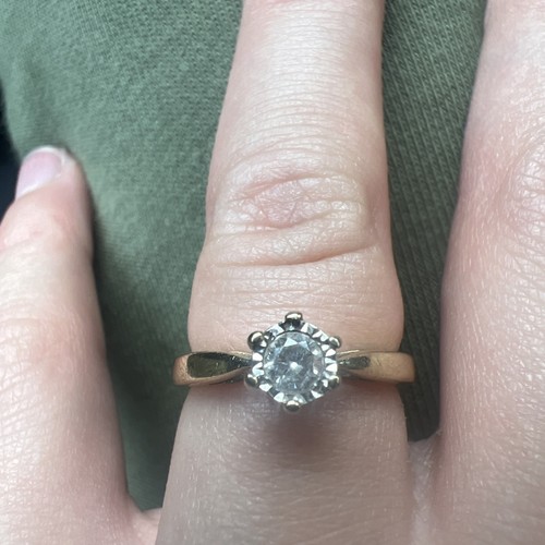 Diamond single stone ring - single, 0.15
