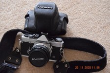 Olympus OM2N MD 35mm SLR Camera with 50mm F1.8 Zuiko Lens, Shoe 4 & Case - Nice