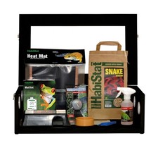 HabiStat Hatchling Snake Complete Starter Kit Oak Black Terrainium Reptile House