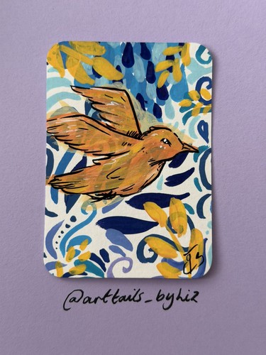 Aceo orange birdy - -, original