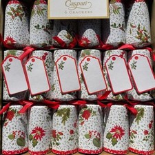 Caspari English Winter Garden RHS  6 x 12 inch Christmas Crackers