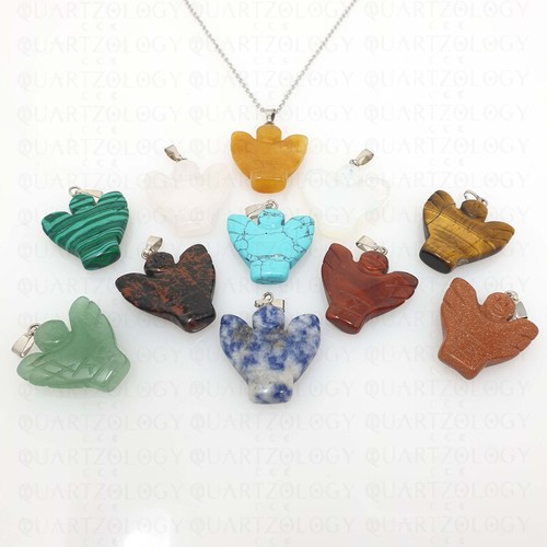 Angel wing necklace crystal - angel,