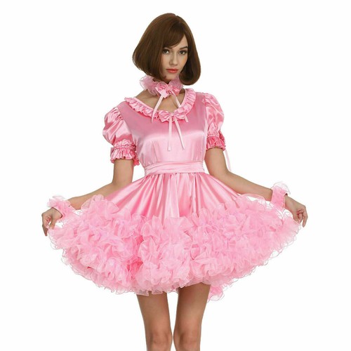 Sissy maid girl pink dress - maid,