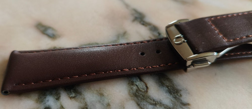 22mm brown leather watch - brown,