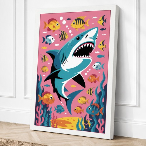 Playful shark dive tropical - playful,